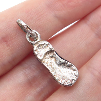 925 Sterling Silver Vintage Blue Enamel Torn Boot Mini Charm Pendant