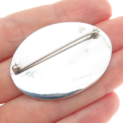 ADELINE 925 Sterling Silver Vintage Moderist Pin Brooch