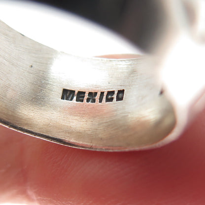 925 Sterling Silver Vintage Mexico Heart Band Ring Size 7.75