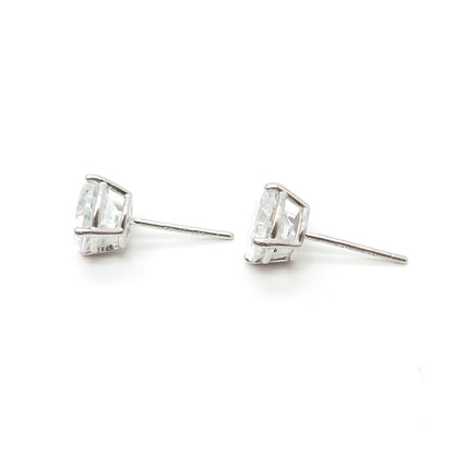 925 Sterling Silver Round-Cut C Z Stud Earrings