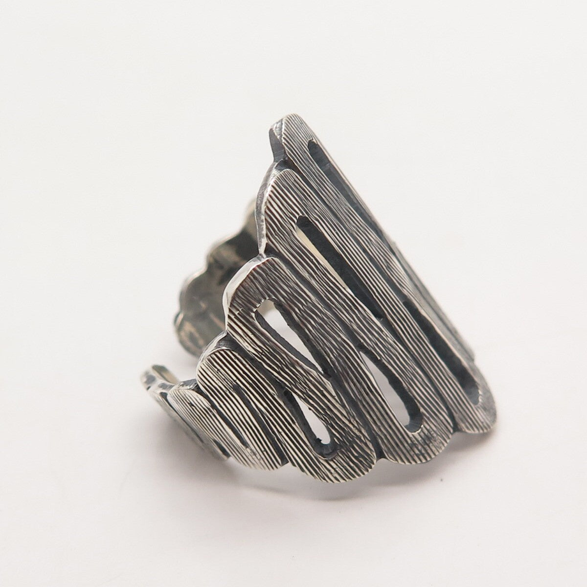 925 Sterling Silver Vintage Spiral Adjustable Ring Size 7.5