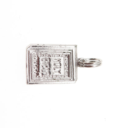925 Sterling Silver Vintage Holy Bible Mini Charm Pendant