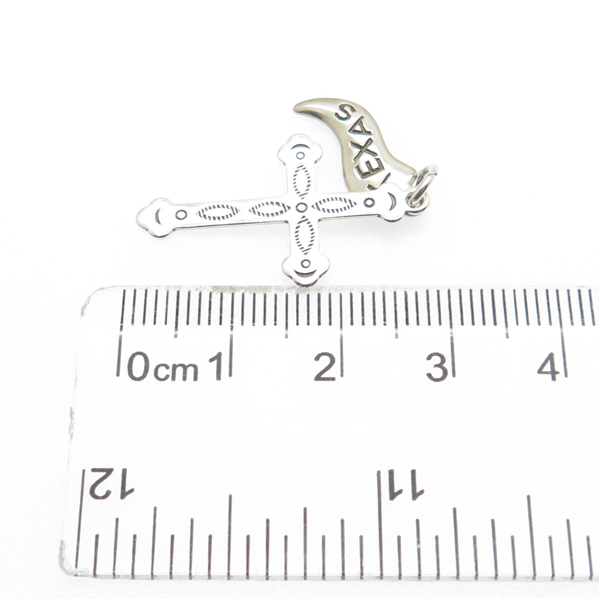 WHEELER MFG CO. Old Pawn 925 Sterling Silver Vintage Texas Cross Charm Pendant