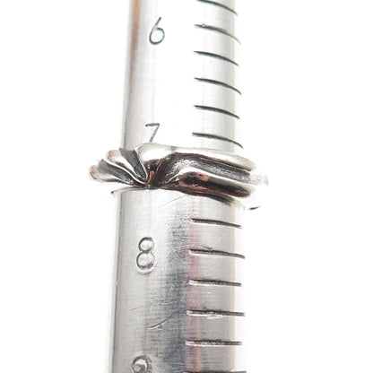 Laurent Leger 925 Sterling Silver Vintage Modernist Oxidized Band Ring Size 7.5