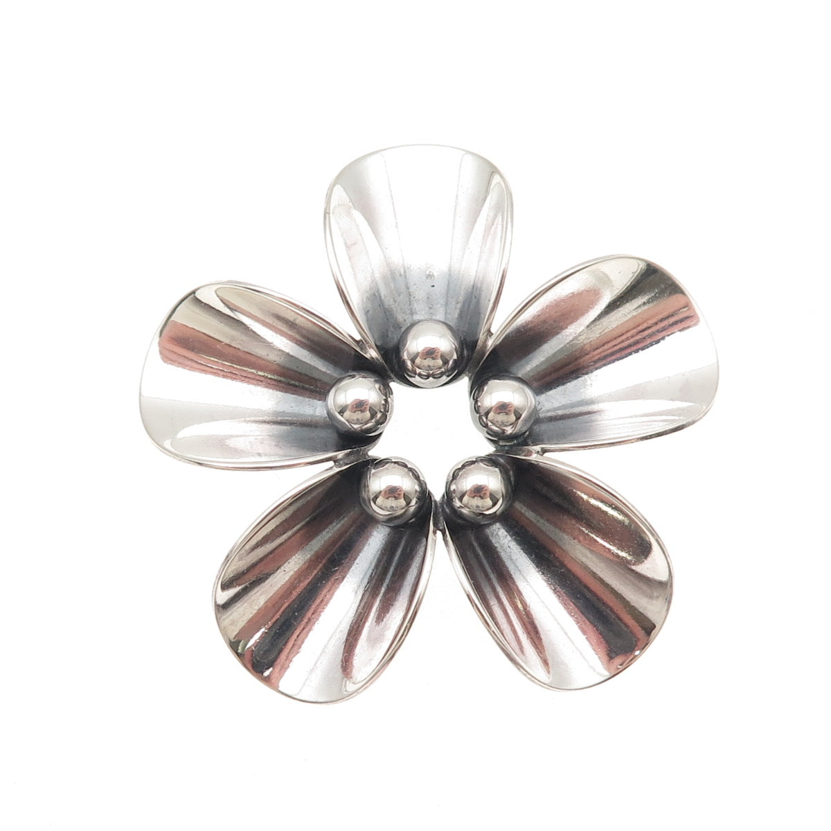 Niels Erik From 925S Sterling Silver Vintage Denmark Modernist Floral Pin Brooch
