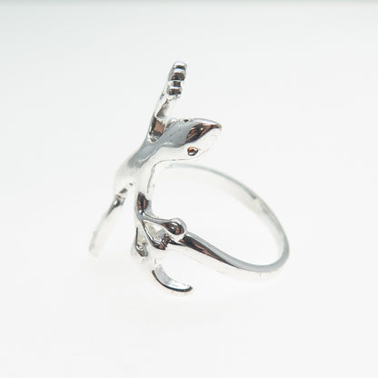 925 Sterling Silver Vintage Lizard Ring Size 8.25