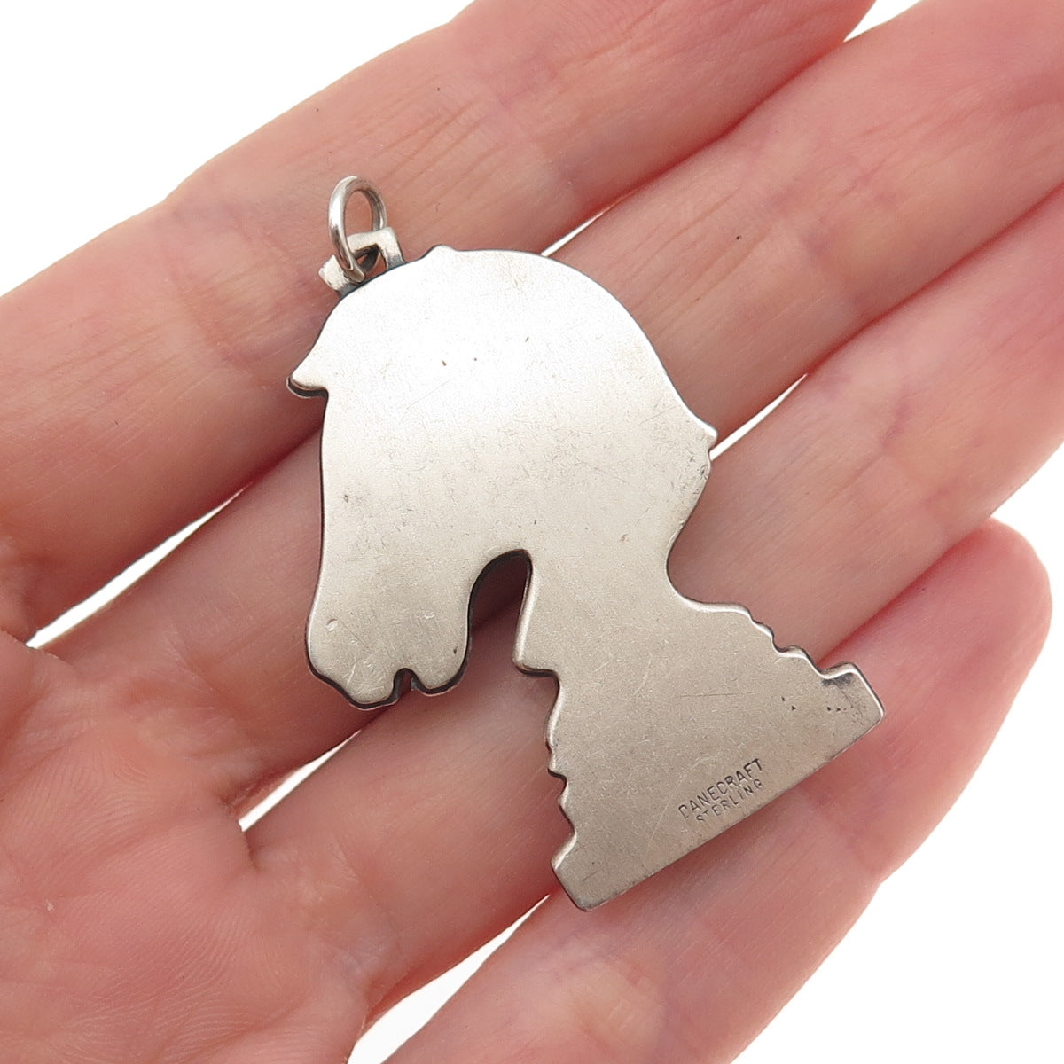 Danecraft 925 Sterling Silver Vintage Knight Chess Piece Oxidized Pendant