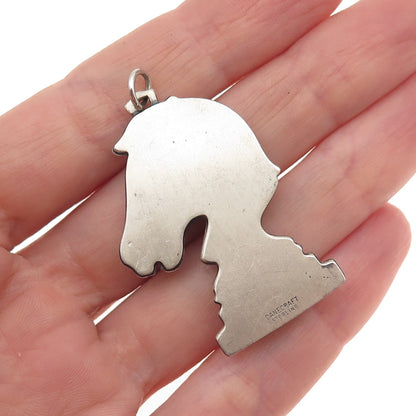 Danecraft 925 Sterling Silver Vintage Knight Chess Piece Oxidized Pendant