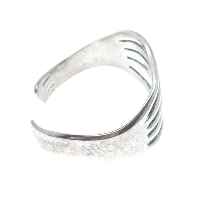 ALICIA DE LA PAZ 950 Silver Vintage Mexico Modernist Adjustable Cuff Bracelet 6"