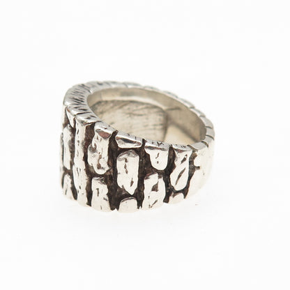 Sara Blaine 925 Sterling Silver Vintage Tree Bark Oxidized Ring Size 5.25