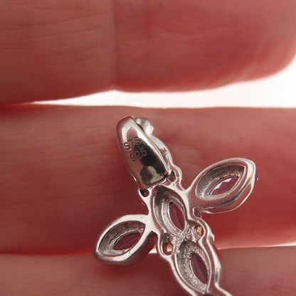 Chuck Clemency 925 Sterling Silver Real Tanzanite & Apatite Cross Slide Pendant