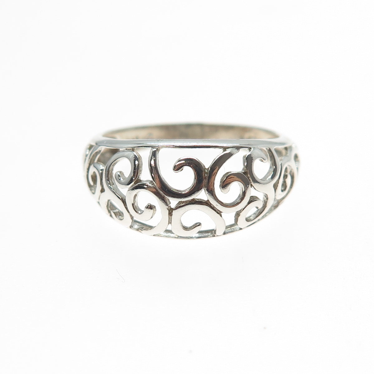 NEVADA 925 Sterling Silver Vintage Swirl Ring Size 9.25