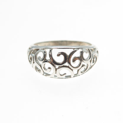 NEVADA 925 Sterling Silver Vintage Swirl Ring Size 9.25