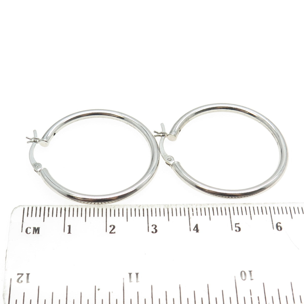 925 Sterling Silver Tube Hoop Earrings