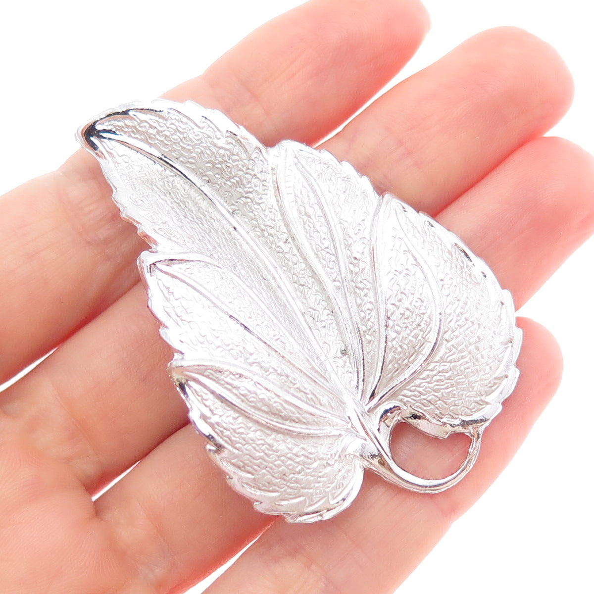 DANECRAFT 925 Sterling Silver Antique Art Deco Floral Leaf Pin Brooch