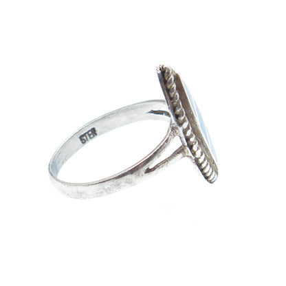 Old Pawn 925 Sterling Silver Vintage Southwestern Bisbee Turquoise Ring Size 5.5