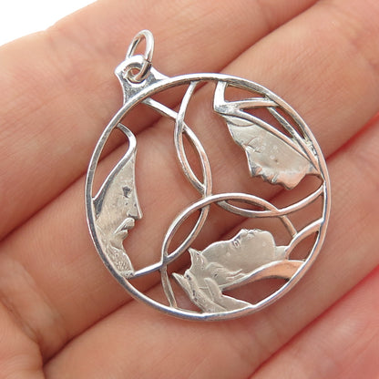 CREED 925 Sterling Silver Vintage Jesus St. Mary St. Joseph Religious Pendant