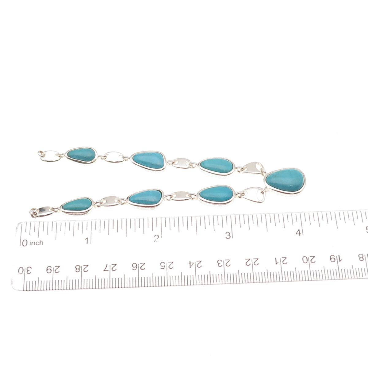 Whitney Kelly Sterling Silver Vintage Real Turquoise Centerpiece Necklace Part