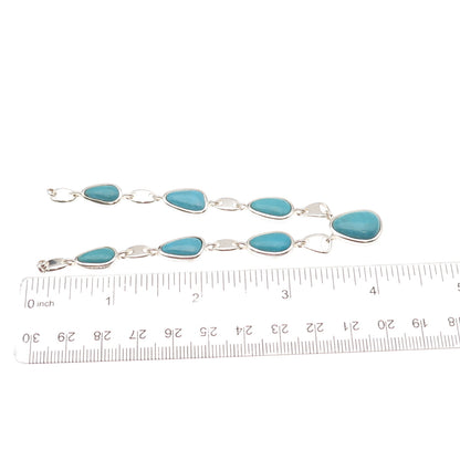 Whitney Kelly Sterling Silver Vintage Real Turquoise Centerpiece Necklace Part