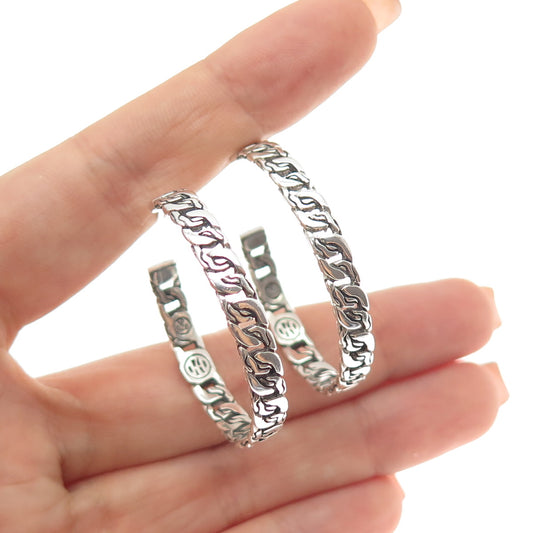 JOHN HARDY 925 Sterling Silver Vintage Essential Hoop Earrings