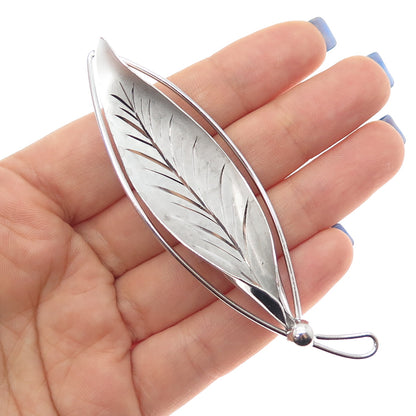 Curtis Curtman 925 Sterling Silver Antique Art Deco Floral Leaf Pin Brooch