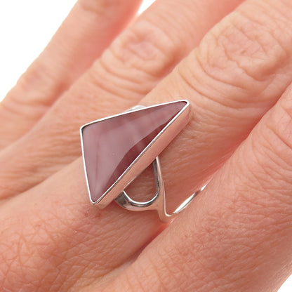 Old Pawn 925 Sterling Silver Vintage Southwestern Agate Tribal Ring Size 6.75