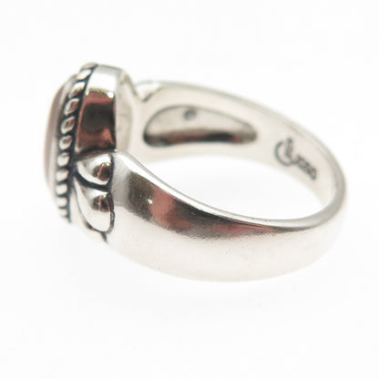Carolyn Pollack 925 Sterling Silver Vintage Real MOP Oxidized Ring Size 8.25
