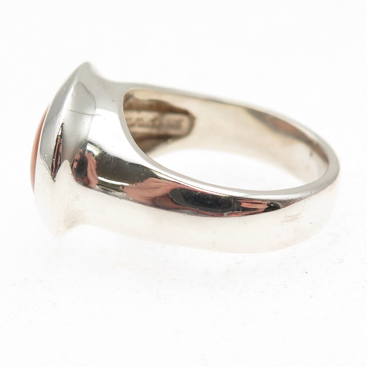 ESPO Joseph Esposito 925 Sterling Silver Vintage Real MOP Modernist Ring Size 9