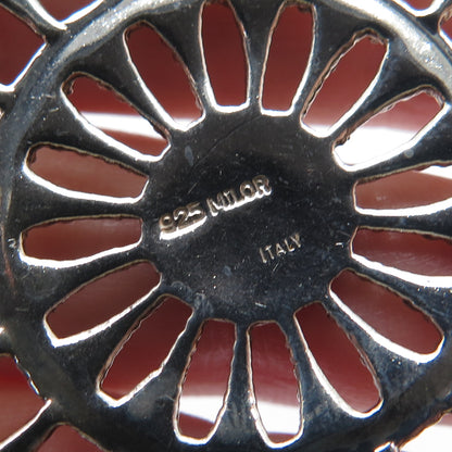 MILOR 925 Sterling Silver Vintage Italy Sunflower Oxidized Pendant