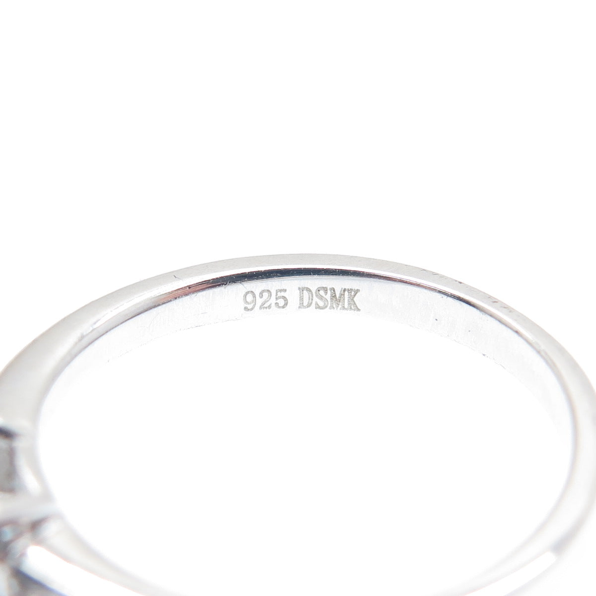 DSMK 925 Sterling Silver Cushion & Round-Cut C Z Engagement Ring Size 6.25