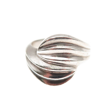 925 Sterling Silver Vintage Modernist Oxidized Ring Size 6