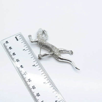 925 Sterling Silver Vintage Lizard Pin Brooch