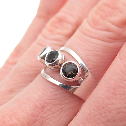 Kultaseppa Salovaara Sterling Vintage Finland Real Quartz Adjustable Ring Size 7