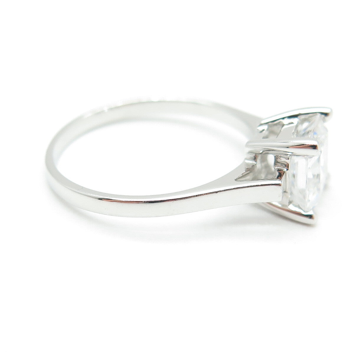 925 Sterling Silver Princess-Cut C Z Engagement Ring Size 9.25
