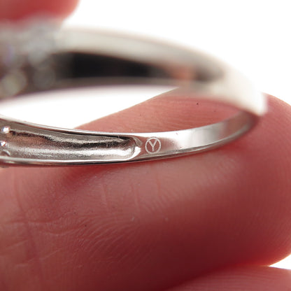 925 Sterling Silver Round-Cut C Z Engagement Ring Size 8