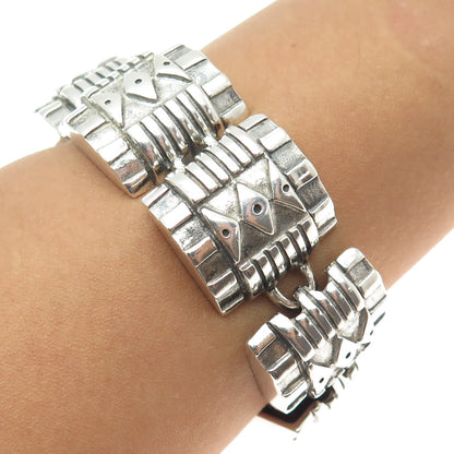 LISA JENKS 925 Sterling Silver Vintage Modenrist Solid 118.1g Bracelet 6.25"