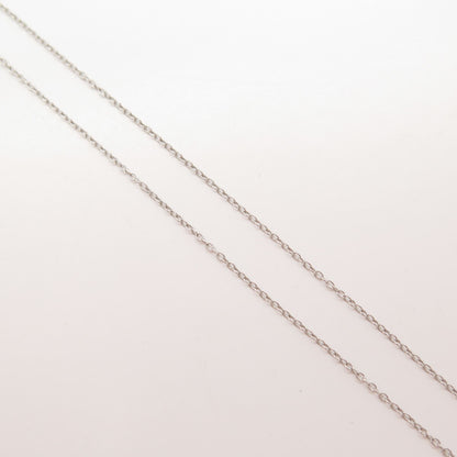 925 Sterling Silver Real Diamond "Mom" Heart Pendant Rolo Chain Necklace 16"