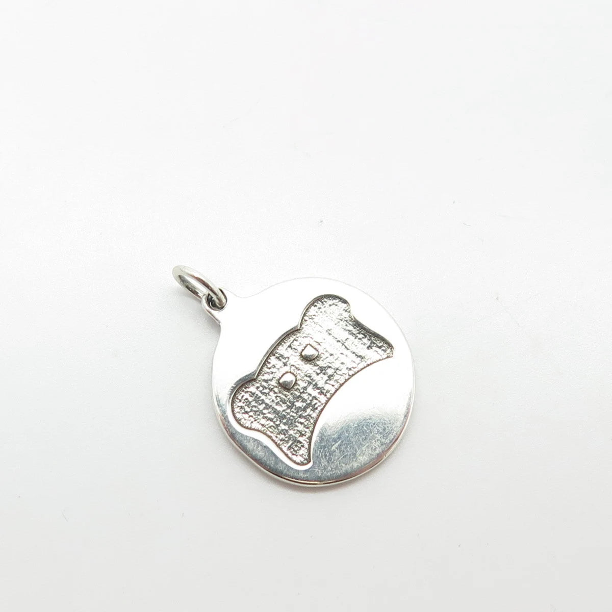 925 Sterling Silver Vintage Koala Round Charm Pendant