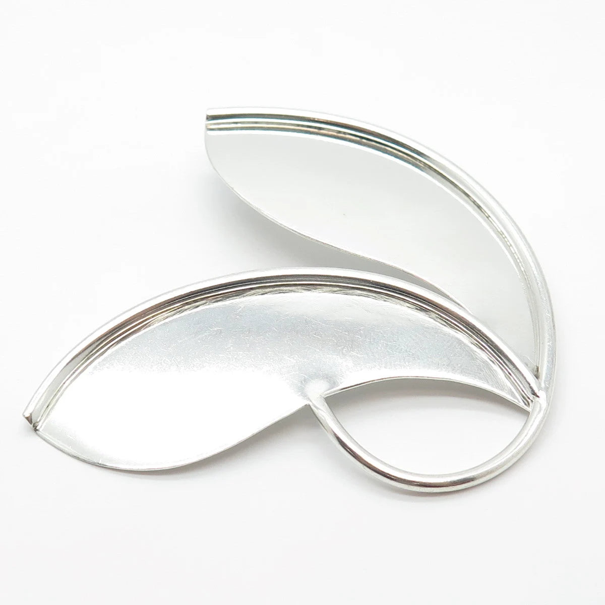 925 Sterling Silver Vintage LUNT Leaf Pin Brooch