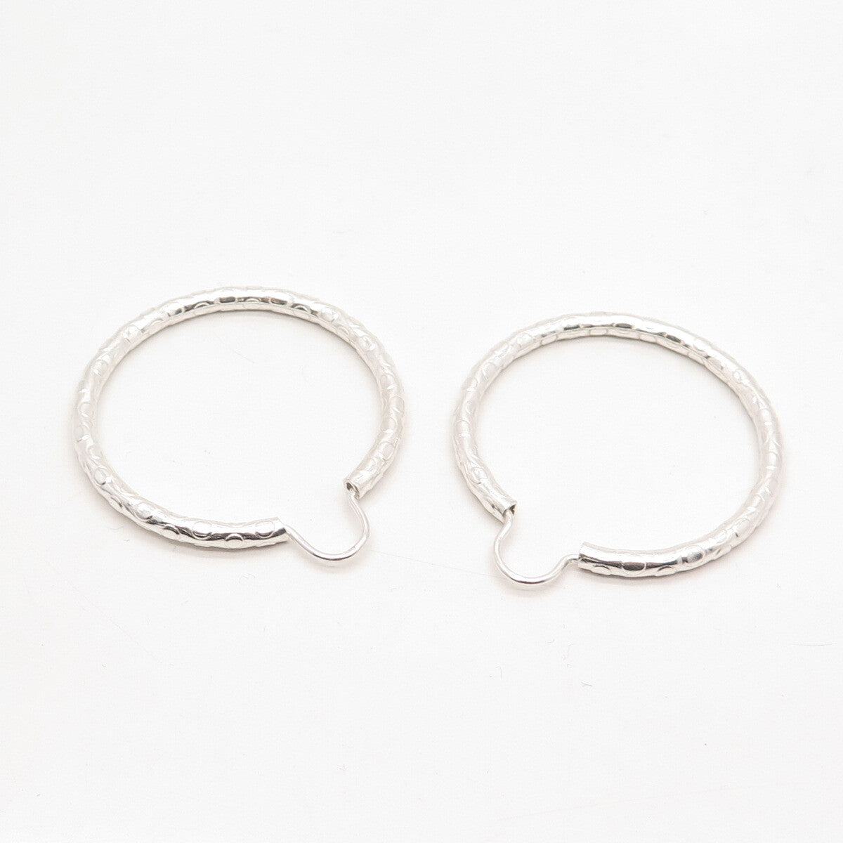 925 Sterling Silver Vintage Dots Hoop Earrings