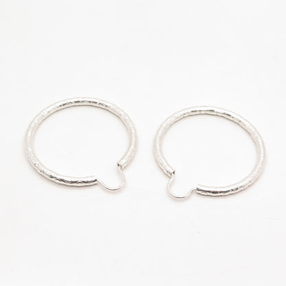 925 Sterling Silver Vintage Dots Hoop Earrings