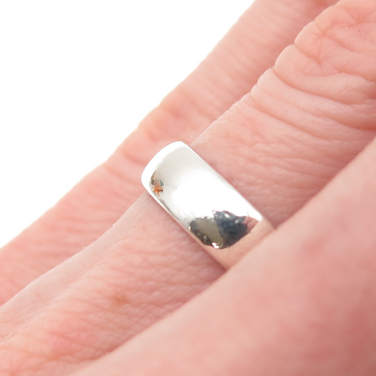 SHUBE 925 Sterling Silver Vintage Classic Wedding Band Ring Size 5.75