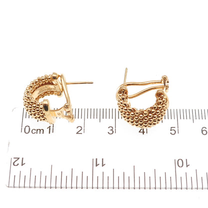 Dasan 925 Sterling Silver Gold Plated Italy Popcorn Link Omega Back Earrings