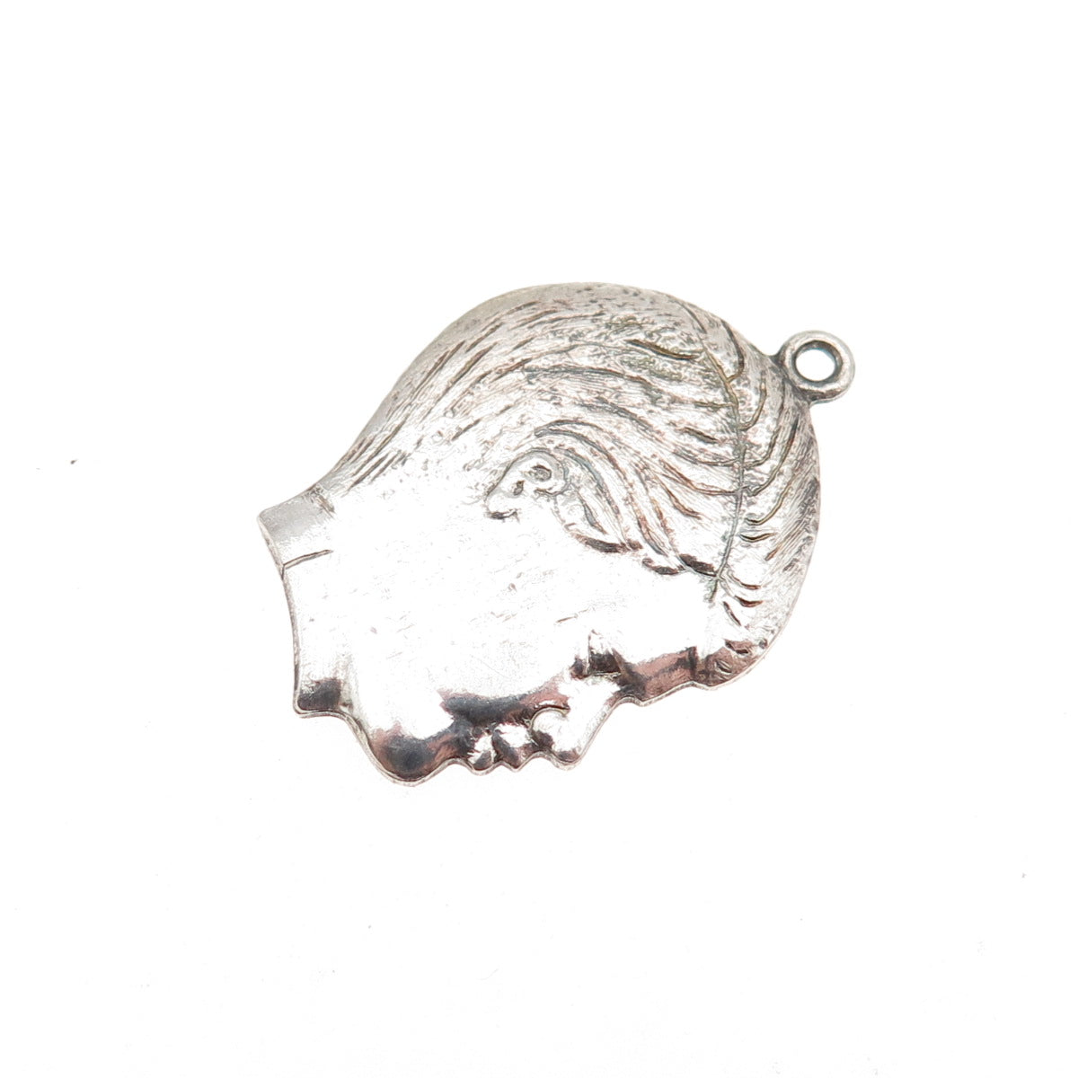 925 Sterling Silver Vintage Boy Profile Mini Charm Pendant