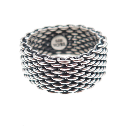 Tiffany & Co. 925 Sterling Silver Vintage Somerset Mesh Ring Size 7