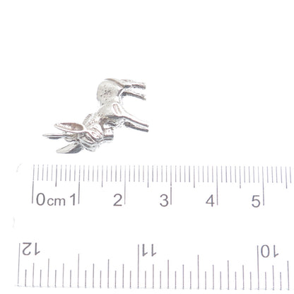 925 Sterling Silver Vintage Donkey Minimalist 3D Charm Pendant
