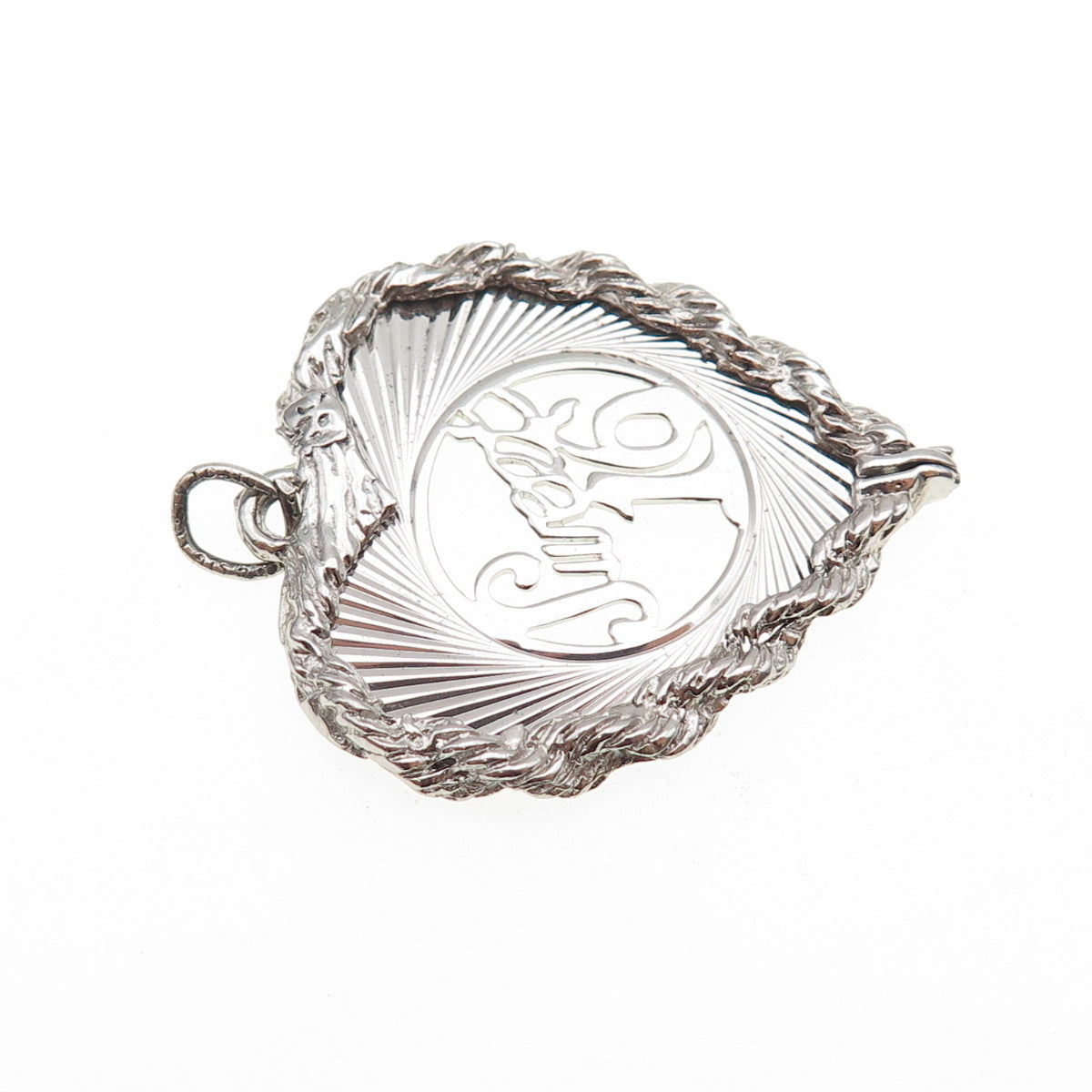 Town & Country 925 Sterling Silver Vintage Sweet 16 Heart Charm Pendant