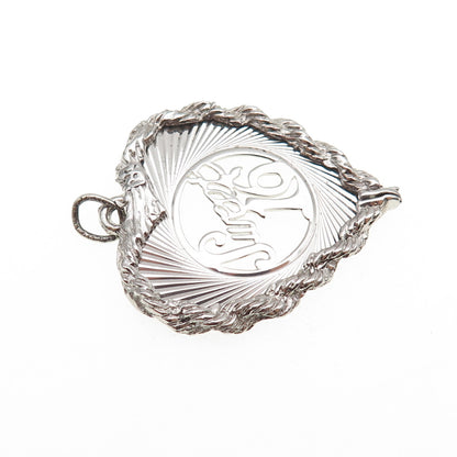 Town & Country 925 Sterling Silver Vintage Sweet 16 Heart Charm Pendant