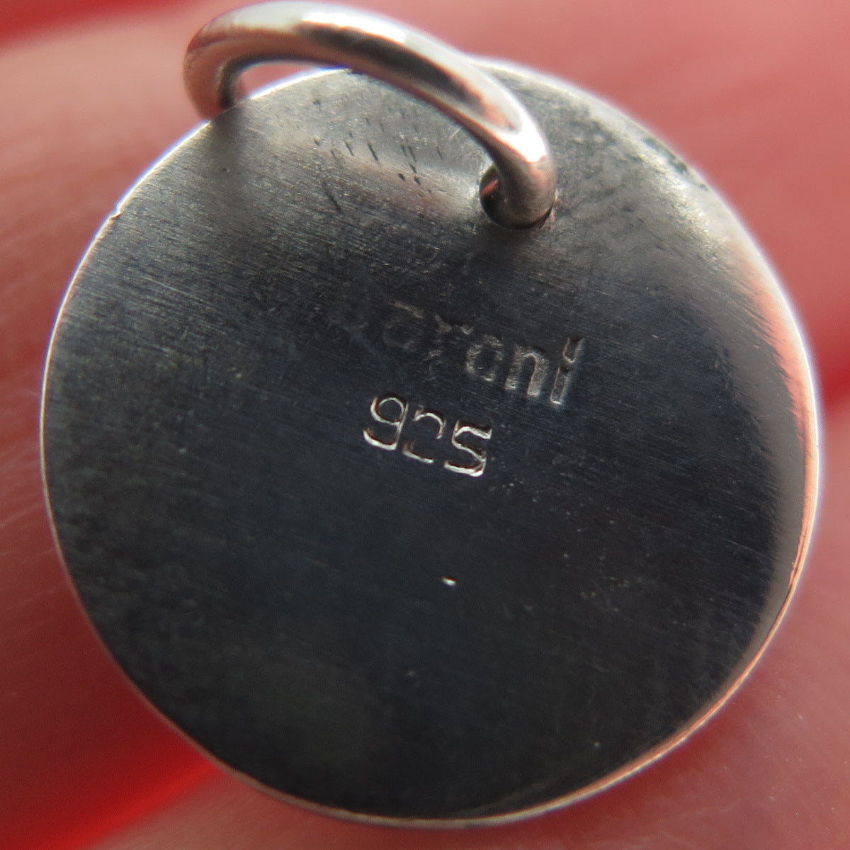 BARONI 925 Sterling Silver Vintage Cure Minimalist Round Charm Pendant