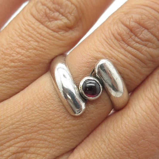 925 Sterling Silver Vintage Real Tourmaline Bypass Ring Size 6